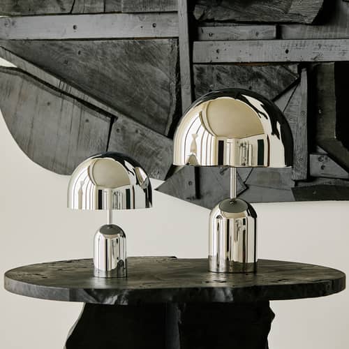 Tischleuchte Bell LED metall silber / Ø 28 x H 42,5 cm - Tom Dixon - Silber - Stahl