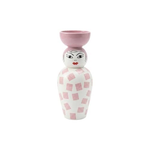 Canopie - Luna Vase ceramic pink / With Lid - Ø 17 x H 41.6 cm - Seletti - Luna / Pink - China