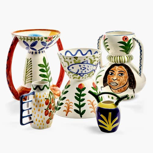 Vase Mamey keramik bunt / Ø 32 x H 40 cm - Serax - Bunt - emaillierter Sandstein
