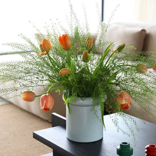 Vase Turban céramique gris / Ø 20 x H 21.5 cm - & klevering - Ø 20 x H 21.5 cm / Gris Mist - Grès