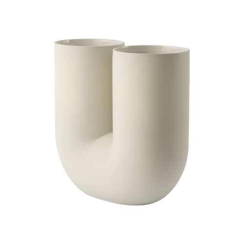 Vaso Kink Large ceramica beige / Earnest Studio, 2018 - H 39 cm - Muuto - Sabbia - Ceramica