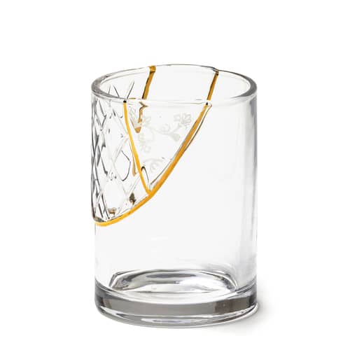 Verre Kintsugi n°2 verre transparent or / Verre & or fin - Seletti - n°2 / Transparent & or - Or fin, Verre
