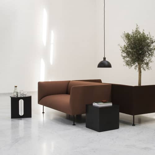 Beistelltisch Plinth Cubic schwarz / Marmor - 40 x 40 x H 40 cm - Audo Copenhagen - Marquina Marmor (schwarz) - Akazienholz, Marmor