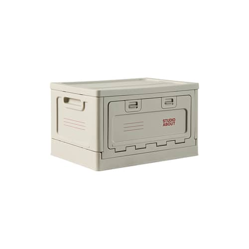 Boîte Box Medium plastique gris / 40 x 29 x H 23,7 cm - Empilable - STUDIO ABOUT - Gris - Polypropylène