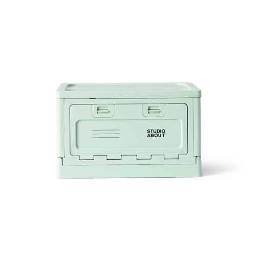 Boîte Box Medium plastique vert / 40 x 29 x H 23,7 cm - Empilable - STUDIO ABOUT - Vert menthe - Polypropylène