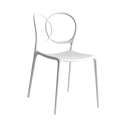 Chaise empilable Sissi Outdoor plastique blanc - Driade - Blanc - Fibre de verre, Polyéthylène, Polypropylène