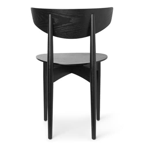 Chaise Herman bois noir - Ferm Living - Noir - Frêne massif peint, Placage de frêne peint