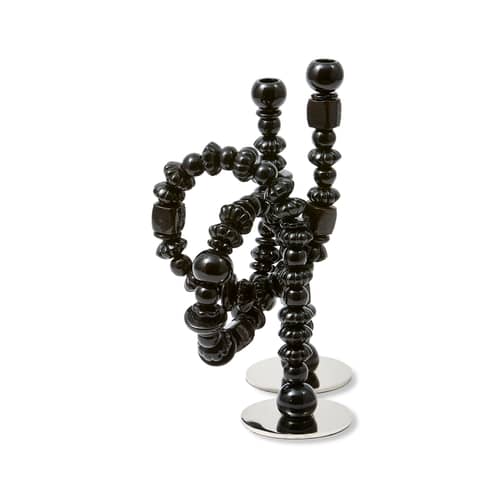 Chandelier Perles verre noir - POLSPOTTEN - Noir - Acier inoxydable, Verre recyclé