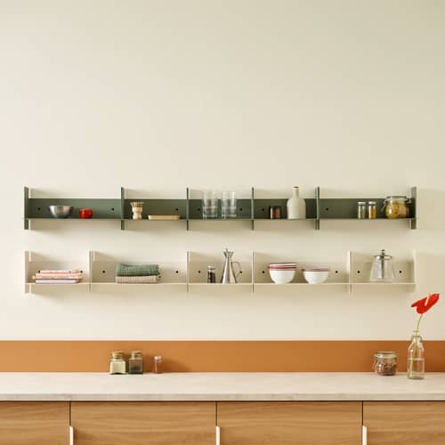 Etagère Pli / L 30 x P 15 cm - TIPTOE - Gris Eucalyptus - Acier thermolaqué