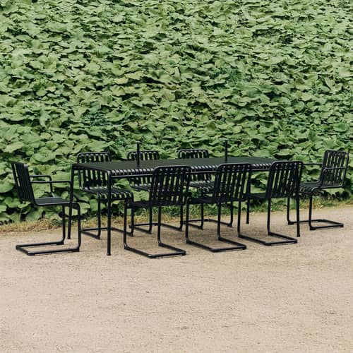 Fauteuil de repas Palissade Cantilever métal noir / Small - Hay - Anthracite - Acier thermolaqué