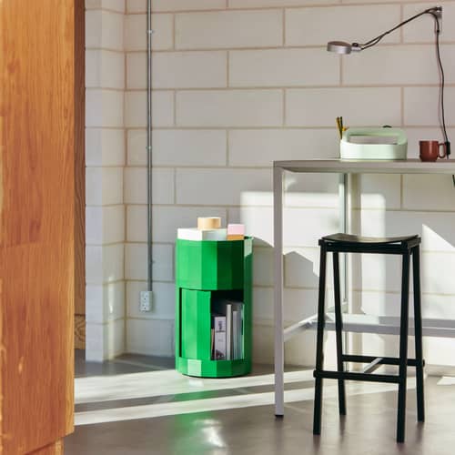 Taburete 8 High stool metal black / H 75 cm - Hay - Black / Black seat - Plywood, Steel