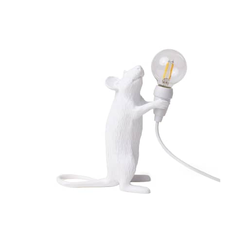 Lampe de table Mouse Standing #1/ Souris debout plastique blanc - Seletti - Blanc - Résine
