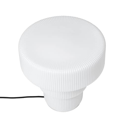 Lampe de table Ripple verre blanc / Ø 28 x H 28 cm - Ferm Living - Blanc - Verre soufflé bouche