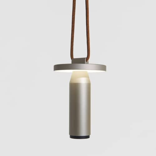 Lampe extérieur sans fil rechargeable Quasar LED métal gris / H 26 cm - Petite Friture - Gris - Aluminium anodisé, Polyester