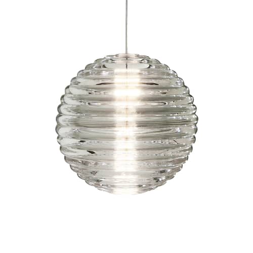 Press Medium Sphere Pendant glass transparent / LED - Ø 30 cm - Tom Dixon - Sphere / Transparent - Pressed glass
