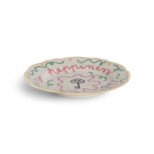 Piatto per dolcetti Key to happiness ceramica multicolore / Ø 16,5 cm - Bitossi Home - Key to happiness - Porcellana