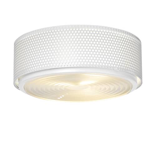 Plafonnier G13 Large métal blanc / Réédition 1952, Pierre Guariche - SAMMODE STUDIO - Blanc - Métal, Verre
