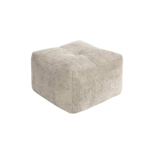 Pouf Buddy tissu beige / 50 x 50 cm - KARUP - Crème douce 550 (velours côtelé) - 