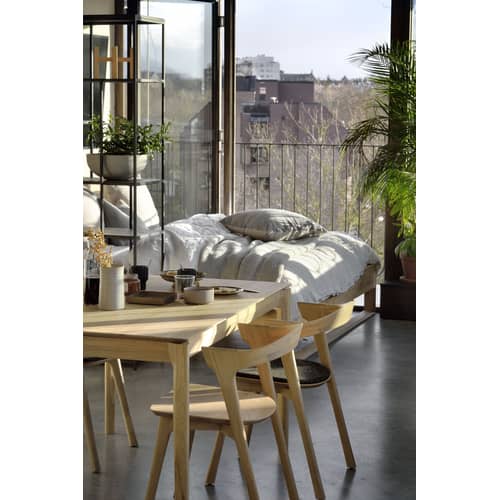 rechteckiger Tisch Bok holz natur / Eiche massiv  - 140 x 80 cm / 6 Personen - Ethnicraft - 140 x 80 cm / Eiche - Geölte Massiveiche