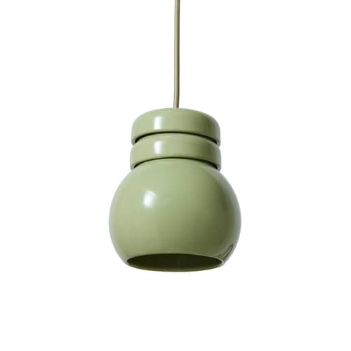 Sospensione Bulb ceramica verde / Ø 13 x H 15,2 cm - HK LIVING - Verde Pistacchio - Gres smaltato
