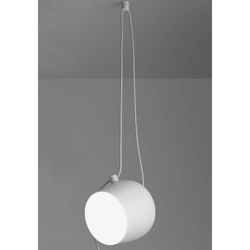 Suspension AIM LED /  Ø 24 cm - Flos - Blanc - Aluminium, Polycarbonate
