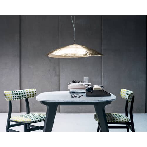 Suspension Brass 95 or métal / L 80 cm - Gervasoni - Laiton mat - Laiton martelé