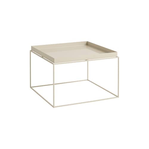 Table basse Tray métal beige / 60 x 60 x H 39 cm - Hay - Beige - Acier thermolaqué