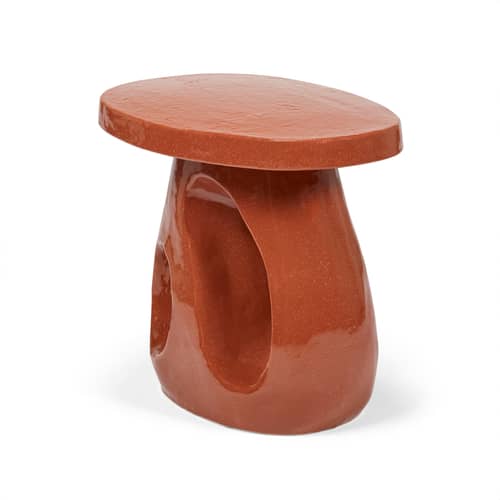 Table d\'appoint Amé 10 céramique orange / 52 x 37 x H 45 cm - Serax - Rouille - Grès émaillé