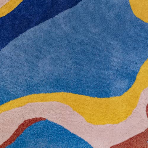 Teppich Hangover textil bunt / 180 x 120 cm - Handgetuftete Wolle - COLORTHERAPIS - 180 x 120 cm / Mehrfarbig - Wolle aus Neuseeland