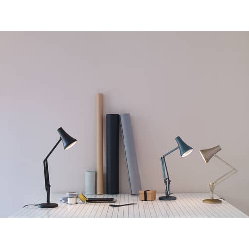 Tischleuchte 91 Mini Mini LED metall blau grau / LED - Netzanschluss oder USB - Anglepoise - Stahlblau - Aluminium, Gusseisen, Stahl