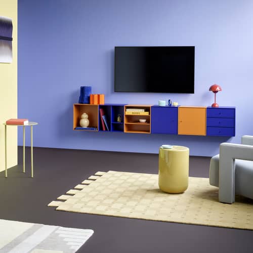 Rangement mural Montana Mini 1007 bois rose / 3 tiroirs - 35 x 35 x P 25 cm / Seconde vie - MONTANA - Rhubarb 151 - MDF laqué