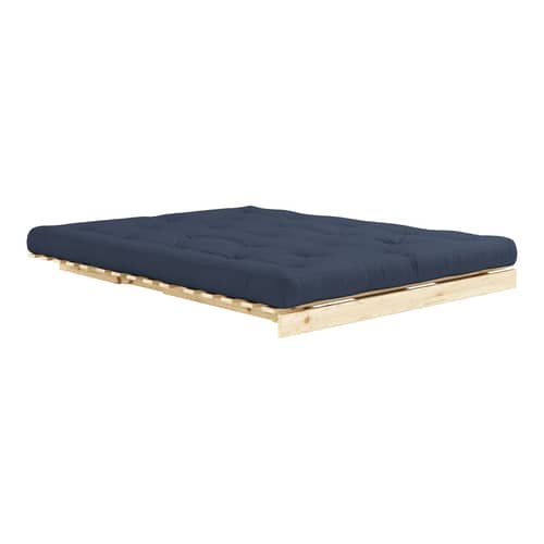 Canapé convertible Roots / L 160 cm - 3 positions / Structure pin clair - KARUP DESIGN - Bleu marine 737 / Pin clair - Fibres recyclées mélangées, Mousse, Pin massif certifié FSC, Tissu