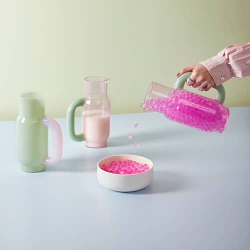  Carafe glass pink / 1.2 liter - STUDIO ABOUT - Pink / Milky Jade - Borosilicated glass