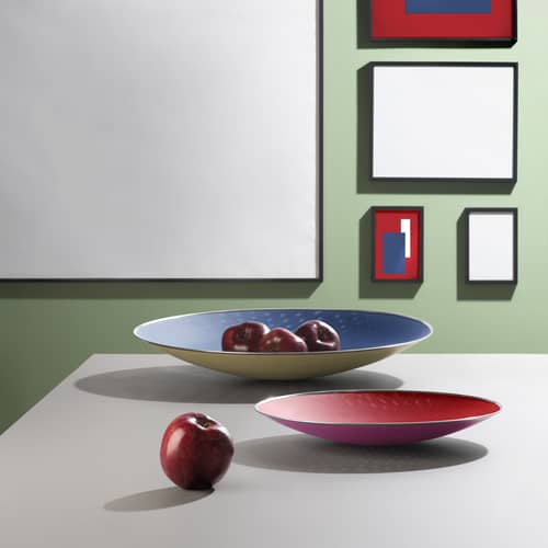 Centre de table Cohncave métal rouge Ø 33 cm / Alessi 100 Values Collection - Susan Cohn, 1992 - Alessi - Ø 33 cm / Rouge & rose - Fil d\'acier