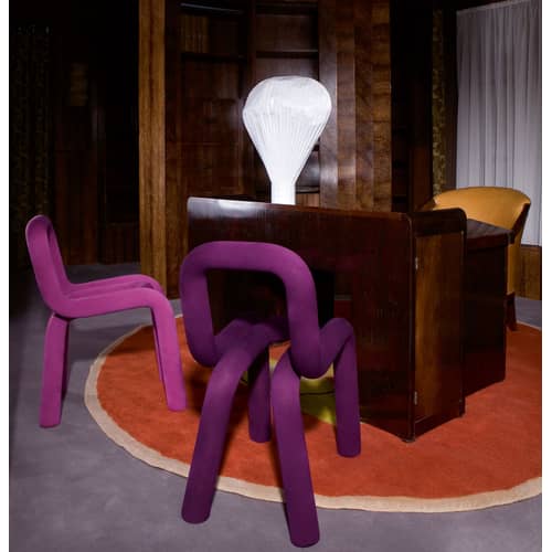 Padded chair Bold Moustache Fabric Black Textile Made In Design