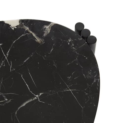 Tribus Coffee table stone black / 92 x 47 x H 35 cm - Marble - AYTM - Black marble / Black - Marble, Steel