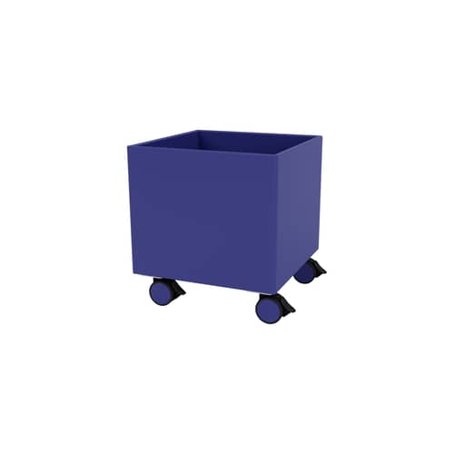Coffre à roulettes Colour Box I bois bleu / 35,4 x 35,4 x H 37,8 cm - MONTANA - Monarch 135 - MDF laqué
