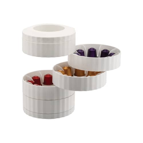 Distributore di capsule per caffé Plissé materiale plastico bianco / Per 40 capsule - Alessi - Bianco - Resina termoplastica
