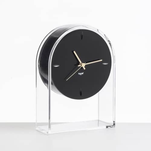 Horloge à poser L\'Air du temps plastique noir transparent / H 30 cm -  Eugeni Quitllet, 2017 - Kartell - Noir / Cristal - Technopolymère thermoplastique