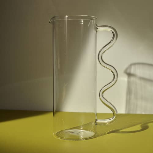 Karaffe Wave glas transparent / 1,4 L - Sophie Lou Jacobsen - Transparent - Borosilikatglas