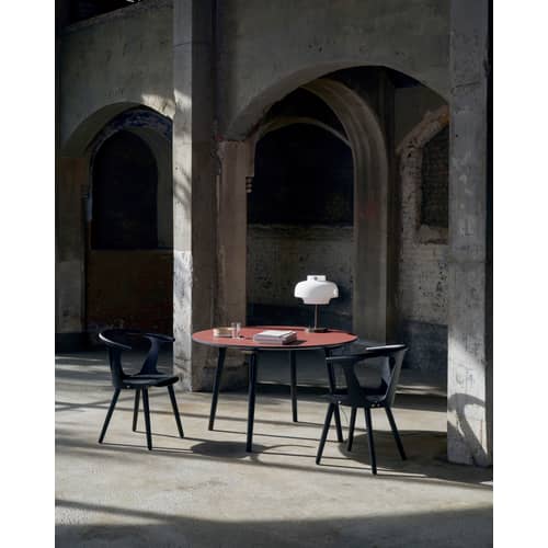 Lampe de table Copenhague SC13 LED verre blanc marron métal / Ø 33 cm - &tradition - Blanc / Bronze - Laiton, Verre soufflé bouche