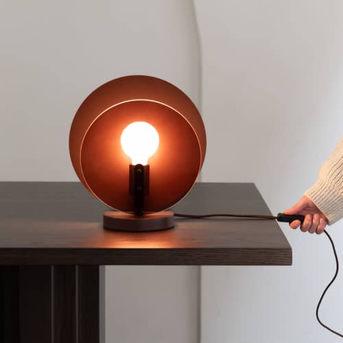 Lampe de table Toledo verre marron - It\'s about Romi - Marron - Fer, Verre coloré
