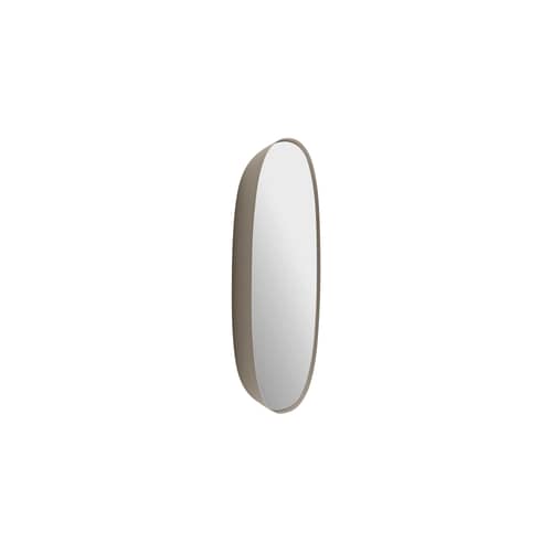 Miroir mural Framed XS métal beige / 40 x 40 cm - Muuto - Taupe - Acier thermolaqué, Verre