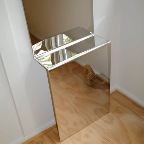 Miroir mural Pleat métal argent / L 57 x H 226,7 cm - Muuto - Acier poli - Acier inoxydable poli miroir