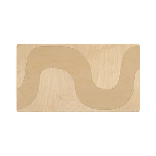 Panchina 153B legno naturale / Artek + Marimekko, 90° anniversario in edizione limitata - ARTEK - Seireeni / Motivo della betulla - Betulla lamellare, Compensato di betulla