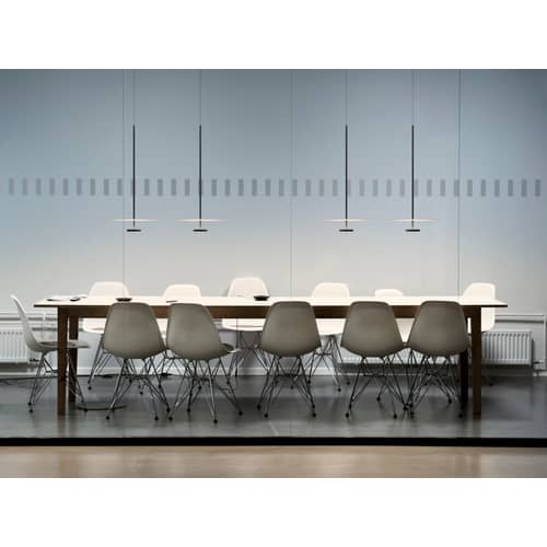Pendelleuchte Flat LED metall grau / Ø 40 cm - 2 Scheiben / Dimming 1-10V Drucktaster - Vibia - Grau (dimmbar 1-10V Drucktaster) - Aluminium