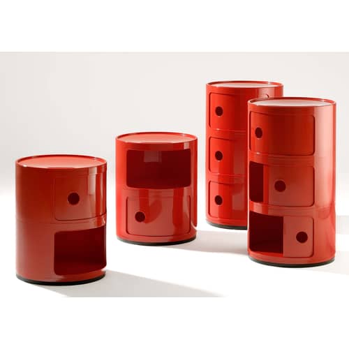 Rangement Componibili gris argent / 2 tiroirs - H 40 cm - Anna Castelli Ferrieri, 1968 - Kartell - Argent - ABS