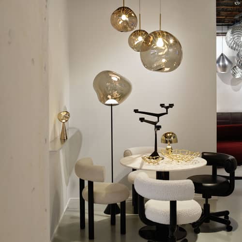 Sospensione Melt Mini materiale plastico oro / LED - Ø 28 cm / Cambiamento di colore - Tom Dixon - Bronzo - Policarbonato soffiato