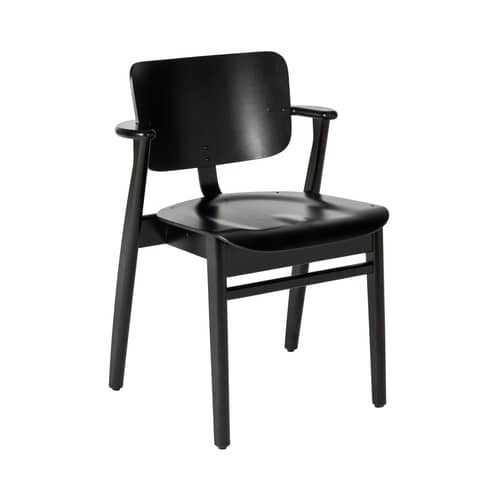 Domus Stackable armchair wood black / Ilmari Tapiovaara, 1946 - ARTEK - Black - Birch plywood, Solid birch