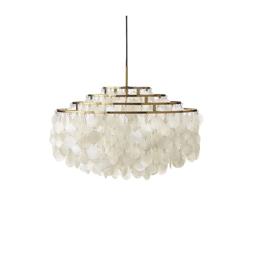 Suspension Fun 10DM   / Ø 57 cm - Panton 1964 - Verpan - Nacre & laiton - Métal, Nacre